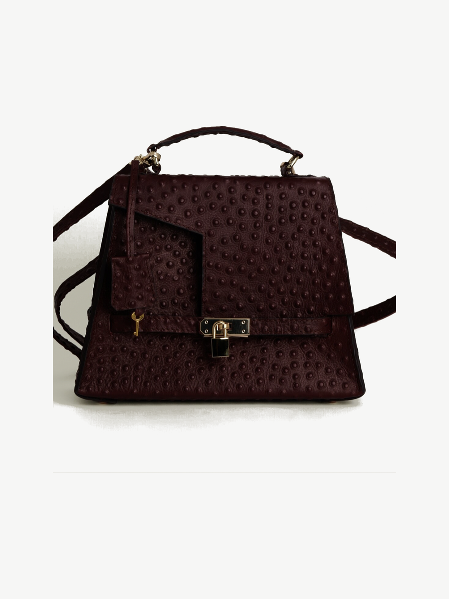 Ache Gia in Bordeaux — handmade leather top-handle bag