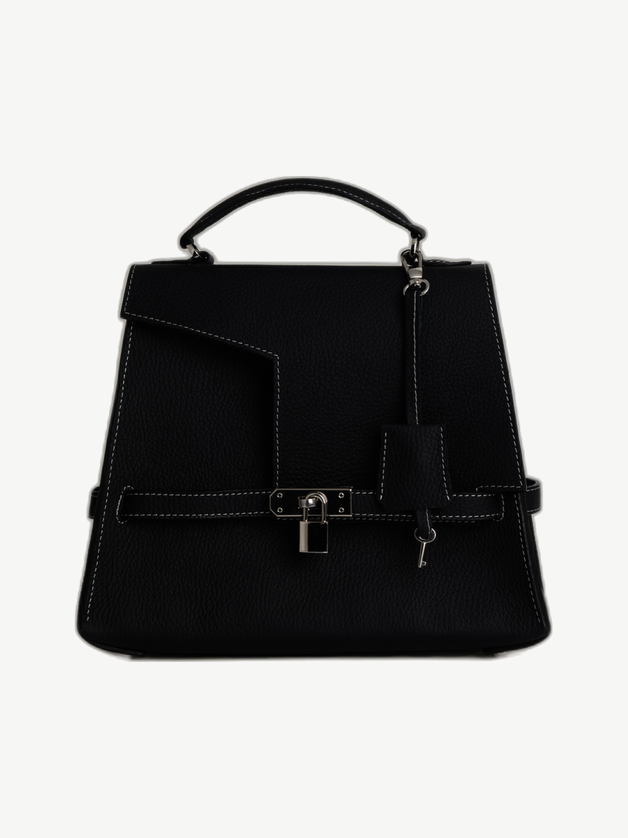 Ache Gia in Black — handmade leather top-handle bag
