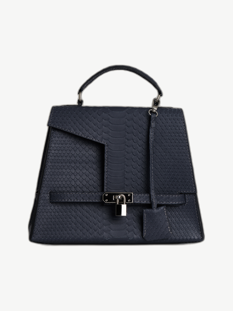 Ache Gia in Dark Blue — handmade leather top-handle bag