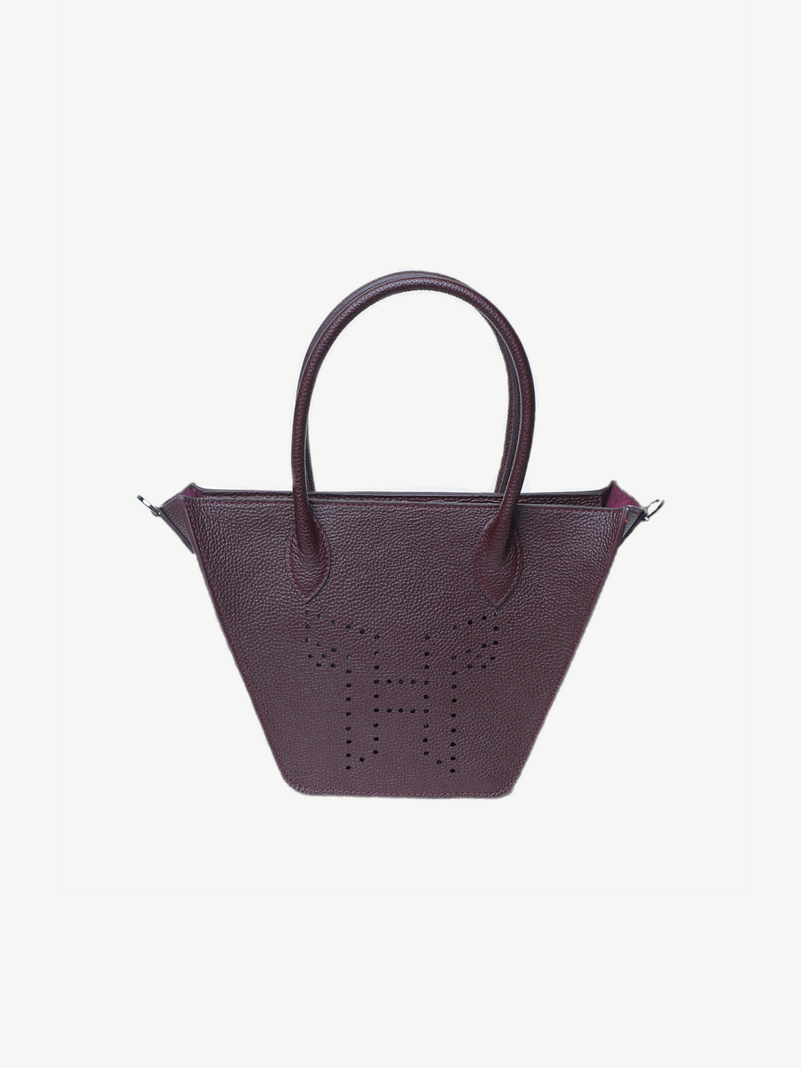 Mr Alber Crane XS Aubergine — handmade leather tote by Ache