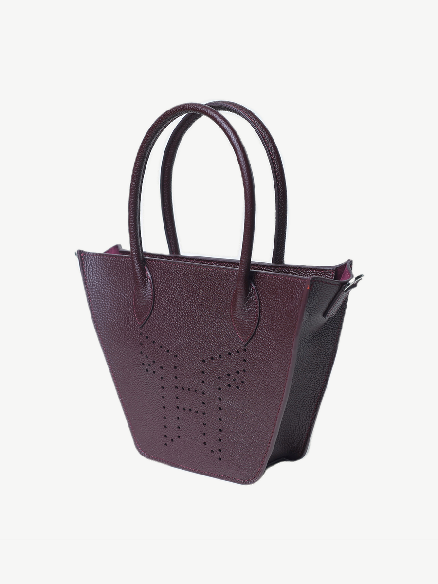 Mr Alber Crane XS Aubergine — handmade leather tote by Ache