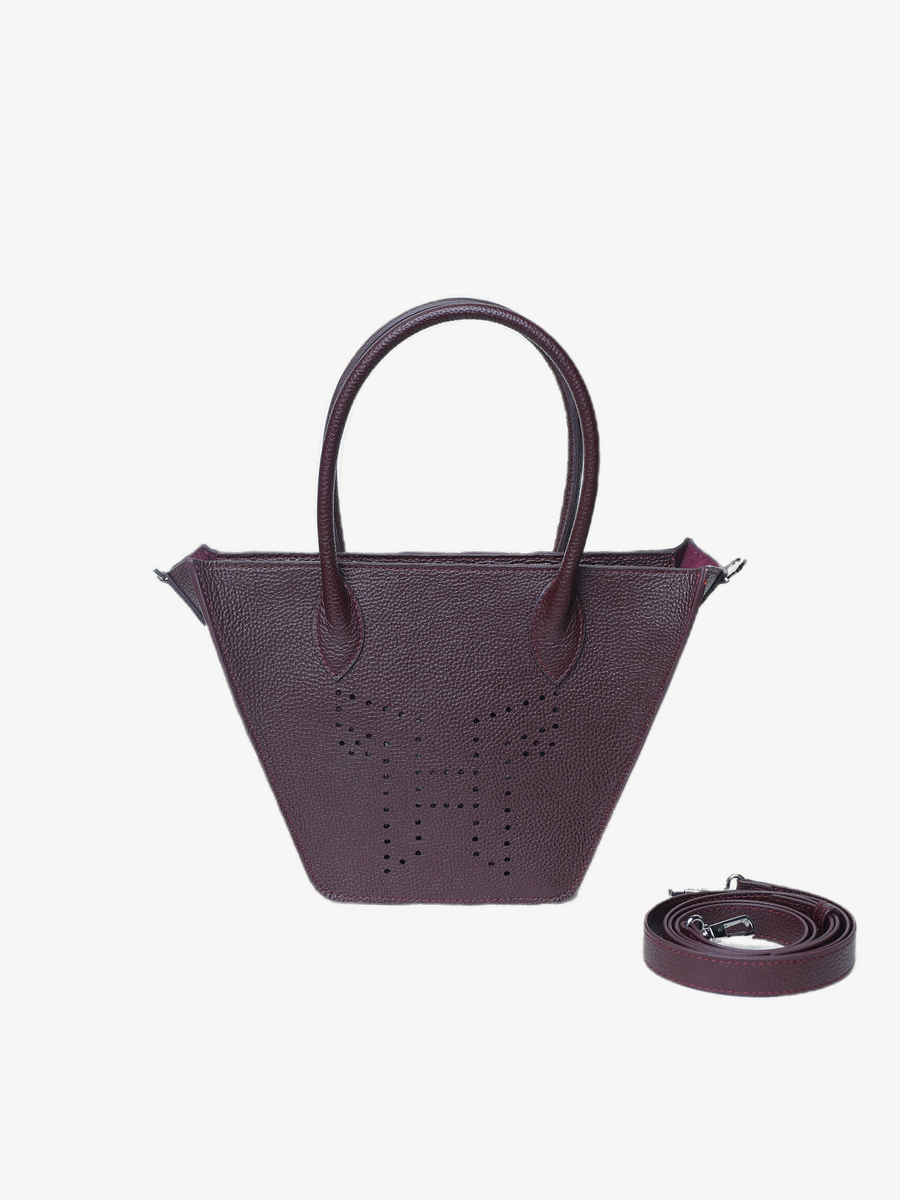 Mr Alber Crane XS Aubergine — handmade leather tote by Ache