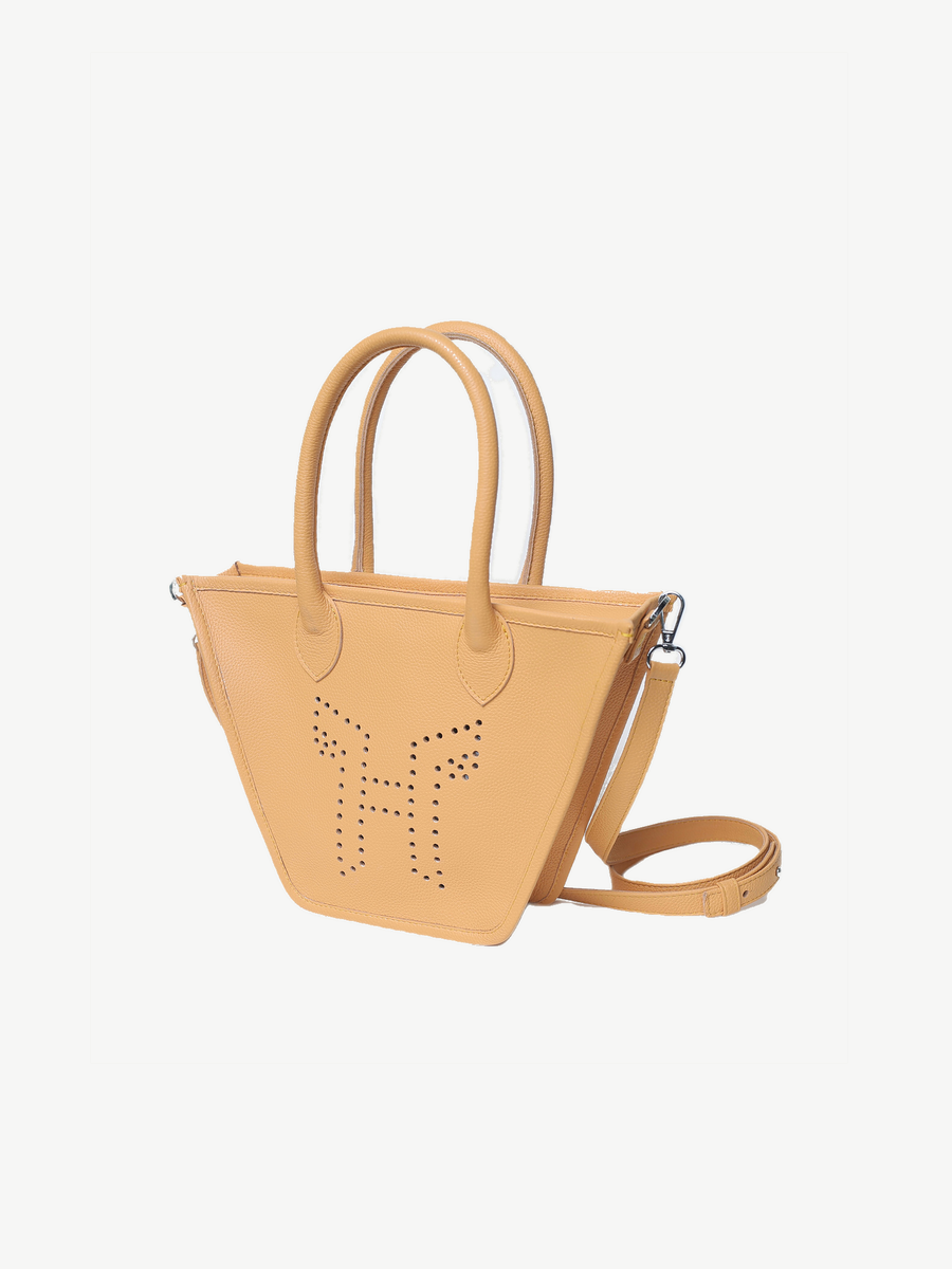 Mr Alber Crane XS Ochre — handmade leather tote by Ache
