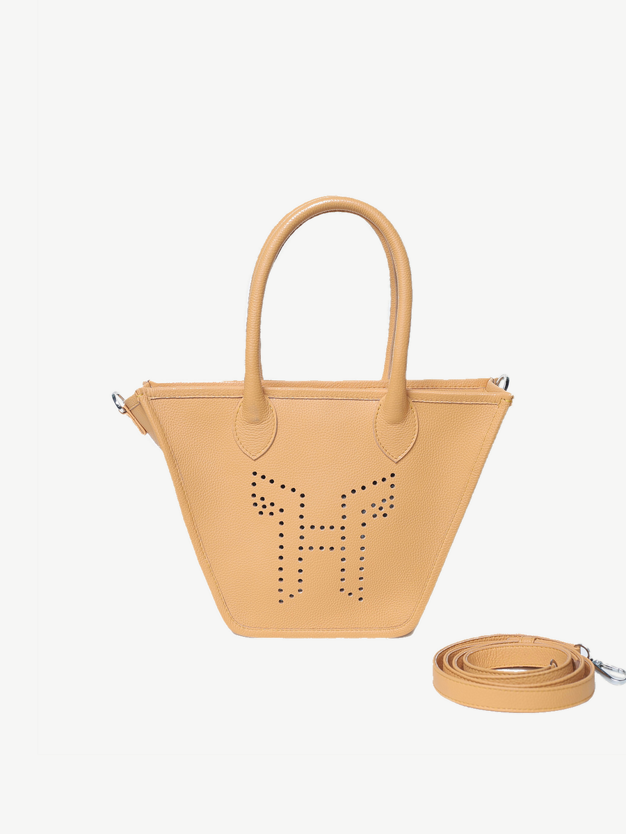 Mr Alber Crane XS Ochre — handmade leather tote by Ache