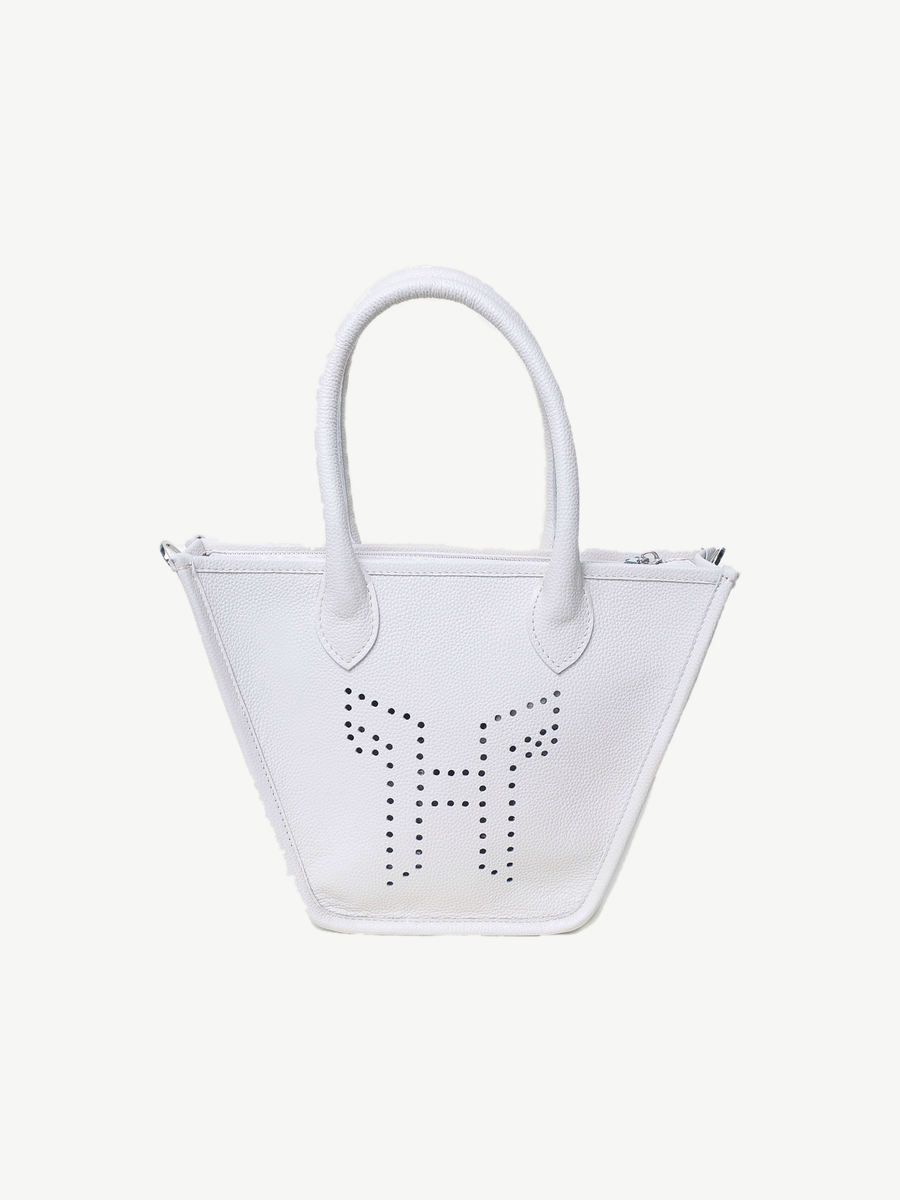 Mr Alber Crane XS White — handmade leather tote by Ache