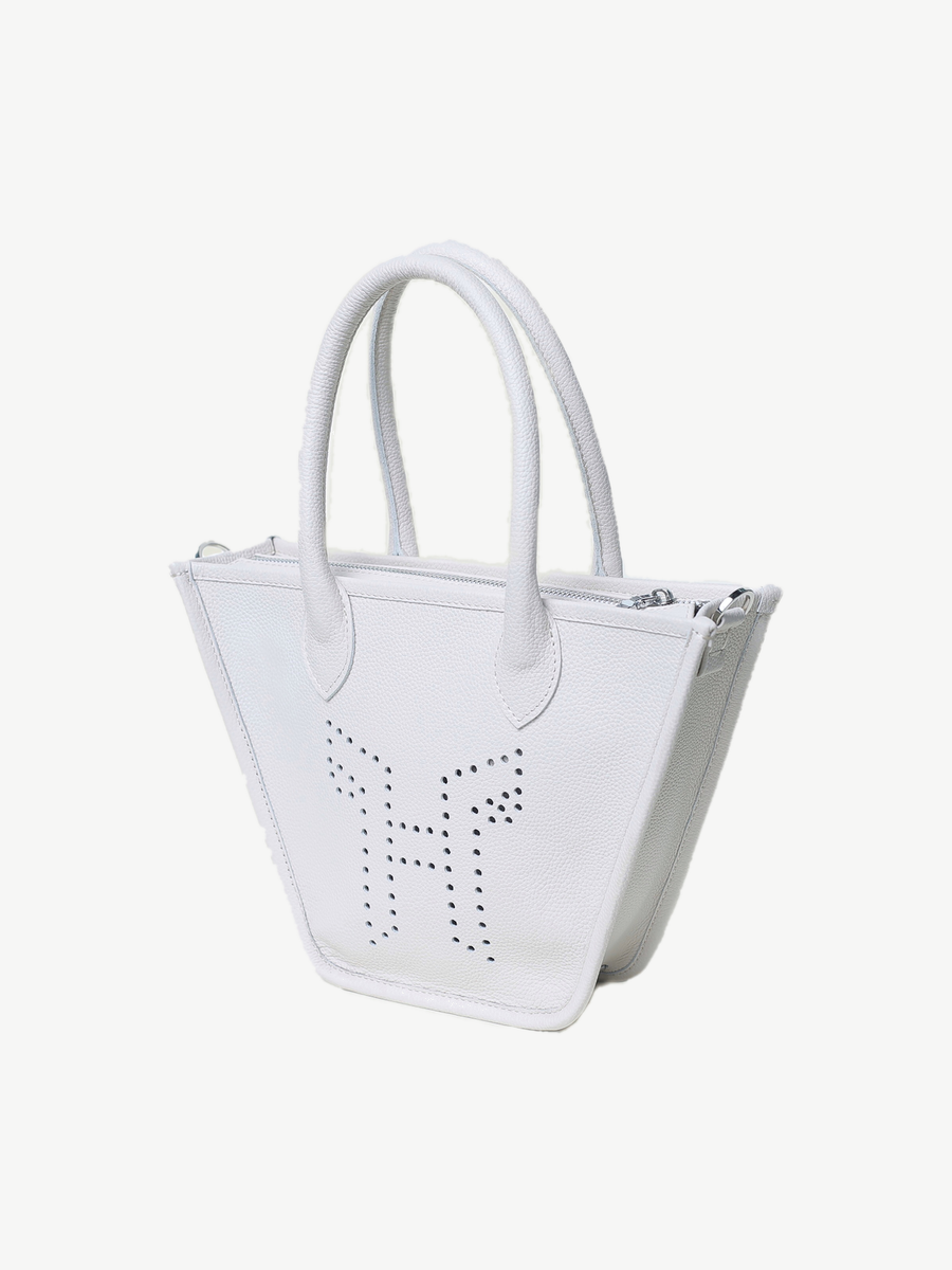 Mr Alber Crane XS White — handmade leather tote by Ache