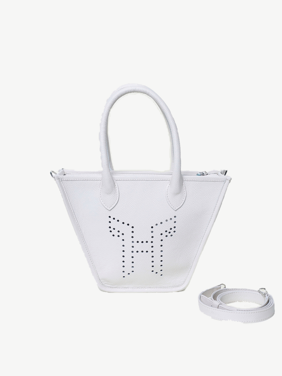 Mr Alber Crane XS White — handmade leather tote by Ache