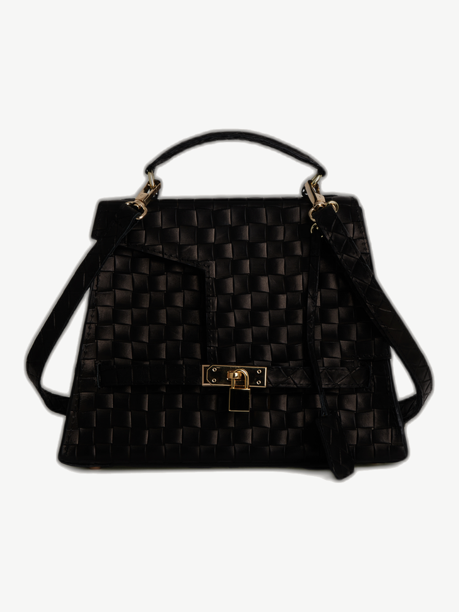 Ache Gia in Black — handmade leather top-handle bag