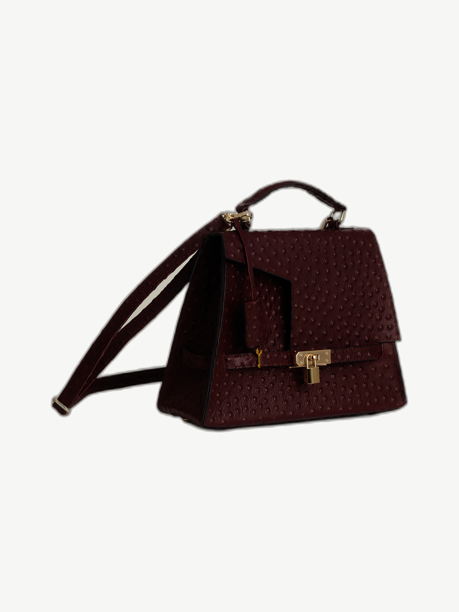 Ache Gia in Bordeaux — handmade leather top-handle bag