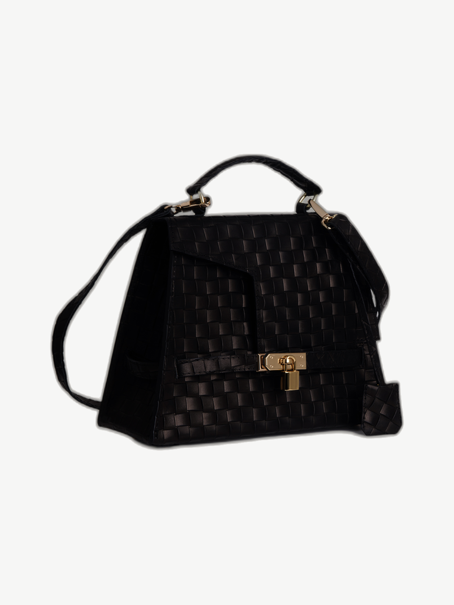 Ache Gia in Black — handmade leather top-handle bag