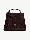 GIA Bordeux Bag — handmade ostrich-embossed leather bag by Ache