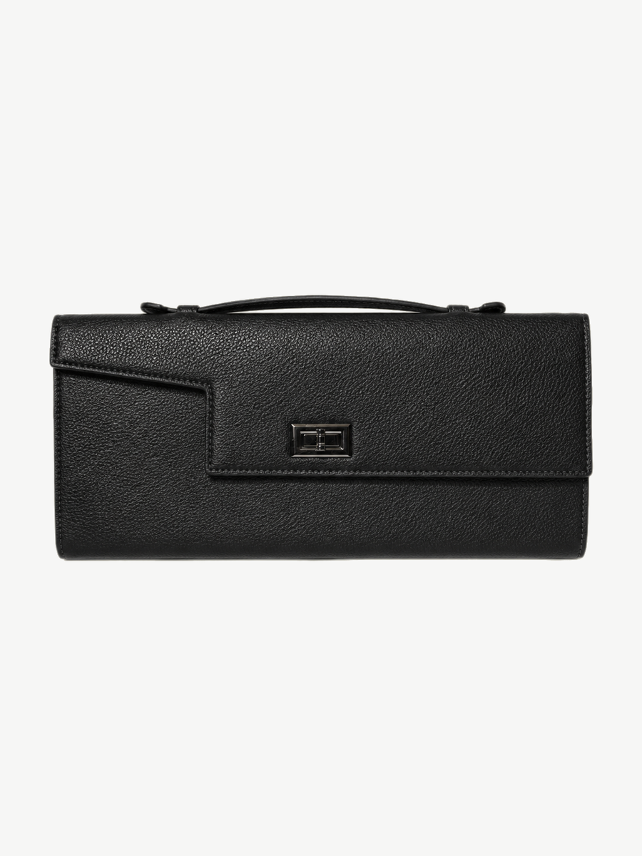 Ache Gia Clutch in Black — handmade leather clutch