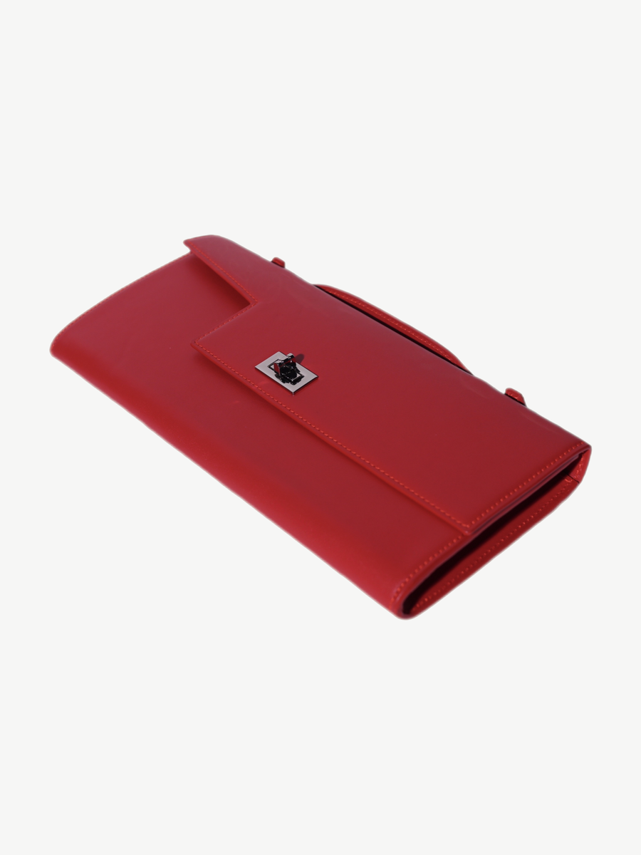 Ache Gia Clutch in Red — handmade leather clutch