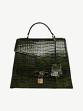 Ache Gia in Green — handmade leather top-handle bag