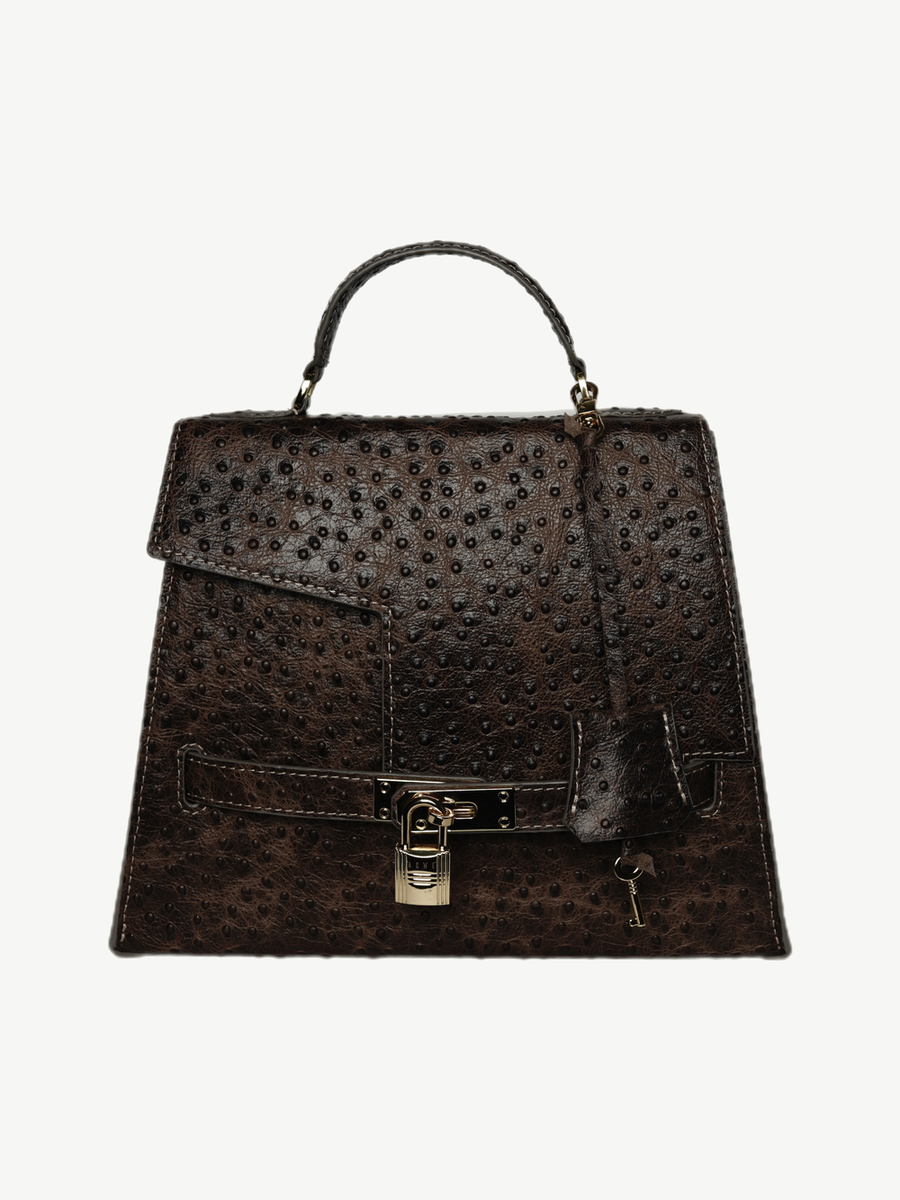 Ache Gia in Brown — handmade leather top-handle bag