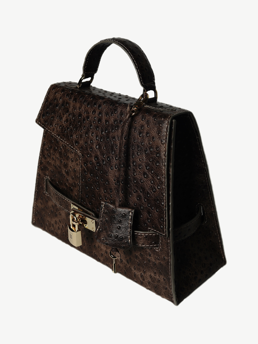 Ache Gia in Brown — handmade leather top-handle bag