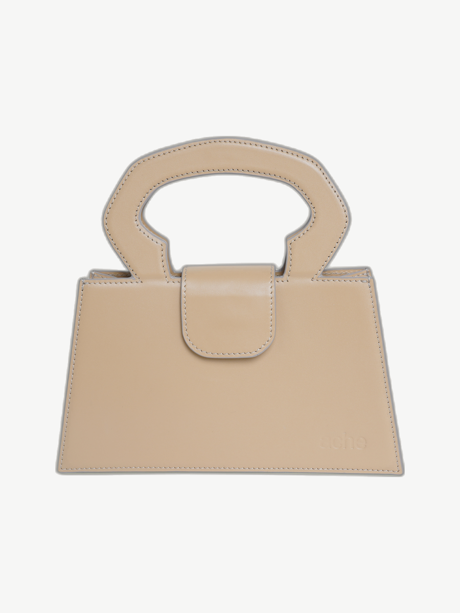 Ache Carrie in Buttery Beige — handmade leather top-handle bag