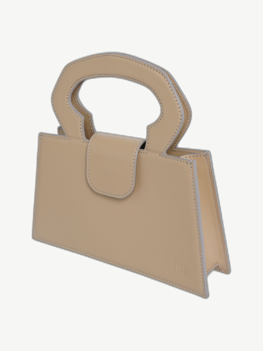 Ache Carrie in Buttery Beige — handmade leather top-handle bag
