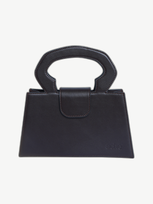 Ache Carrie in Chocolate Brown — handmade leather top-handle bag