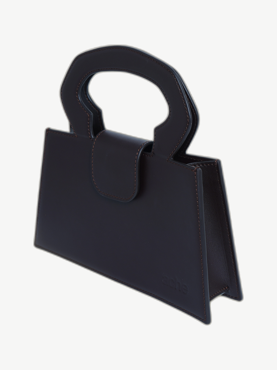 Ache Carrie in Chocolate Brown — handmade leather top-handle bag