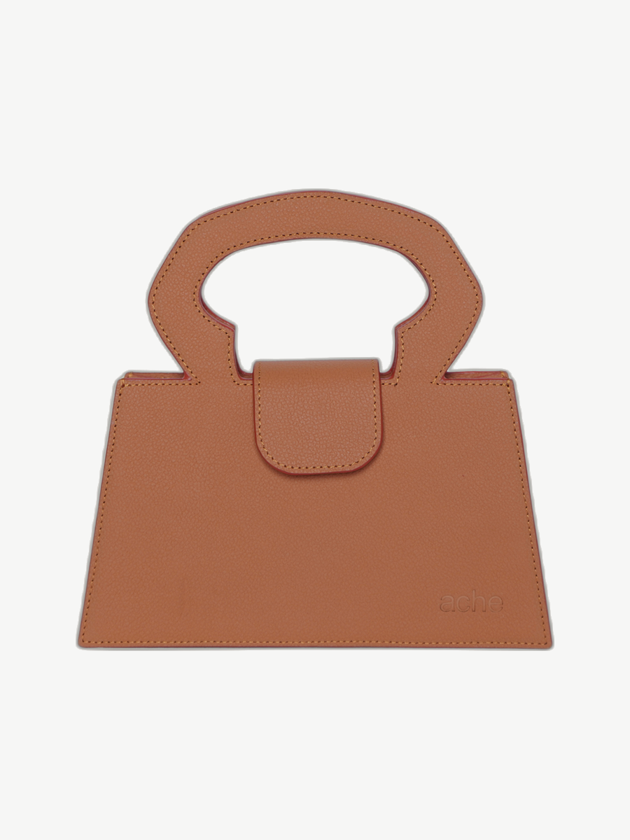 Ache Carrie in Orange — handmade leather top-handle bag