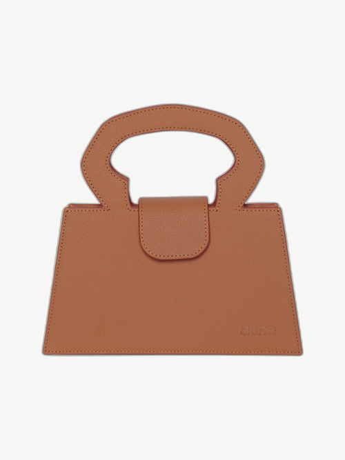 Ache Carrie in Orange — handmade leather top-handle bag