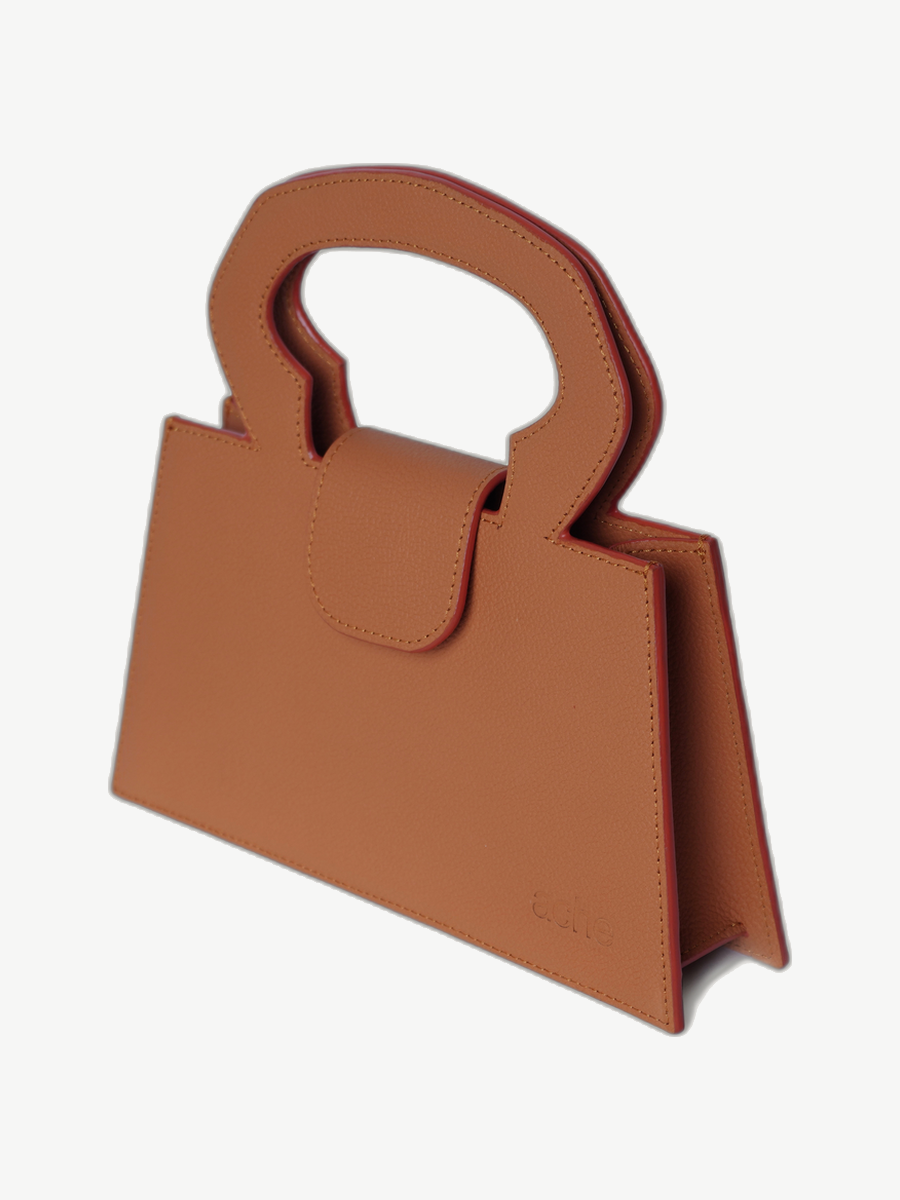Ache Carrie in Orange — handmade leather top-handle bag