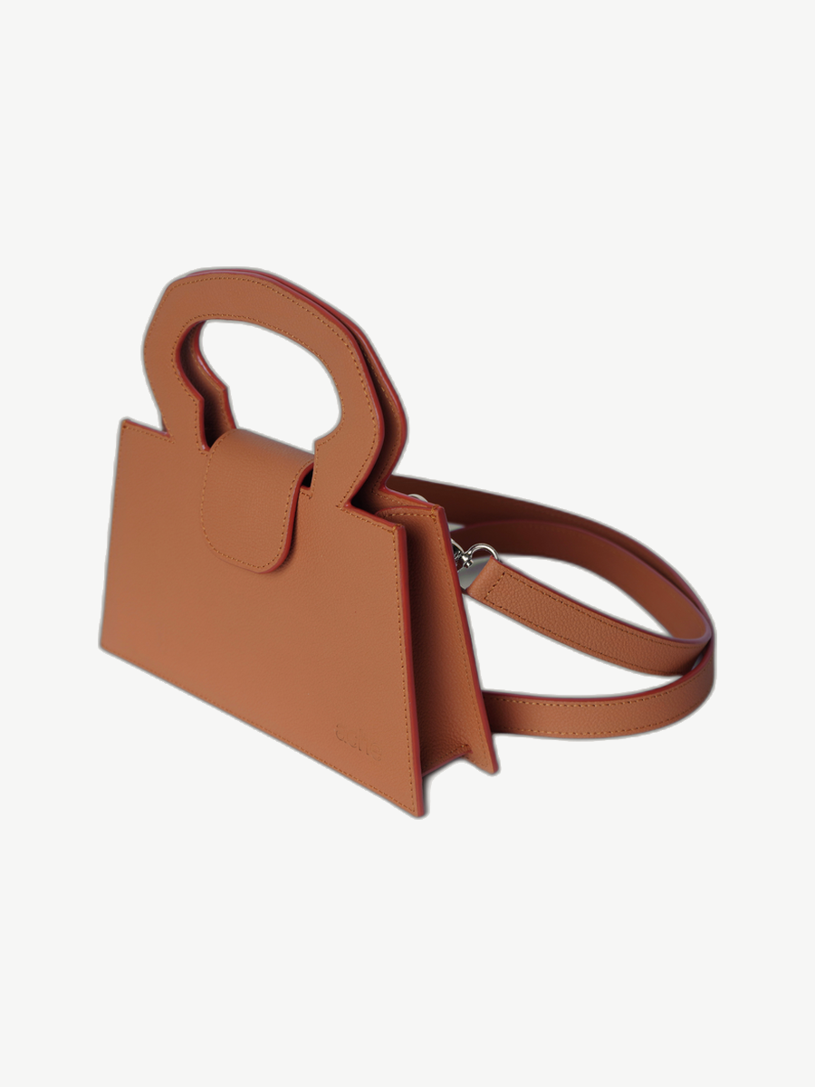 Ache Carrie in Orange — handmade leather top-handle bag