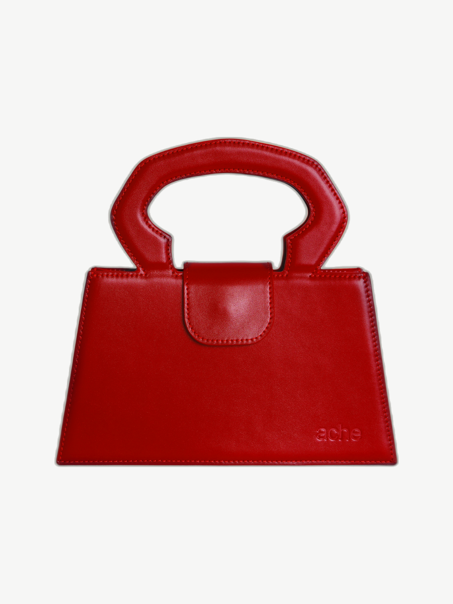 Ache Carrie in Red — handmade leather top-handle bag
