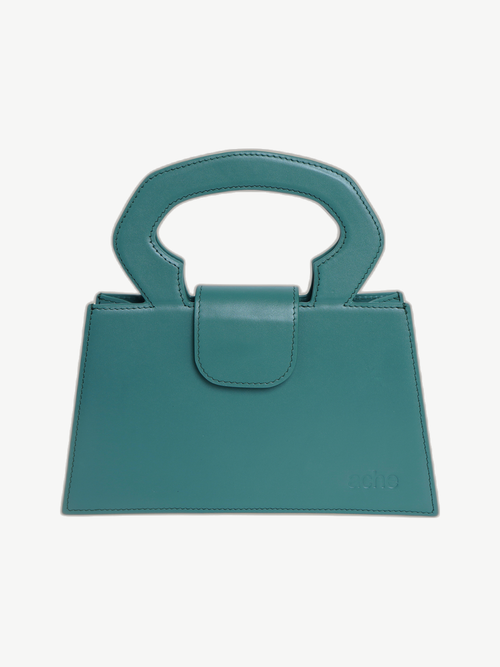 Ache Carrie in Vintage Green — handmade leather top-handle bag