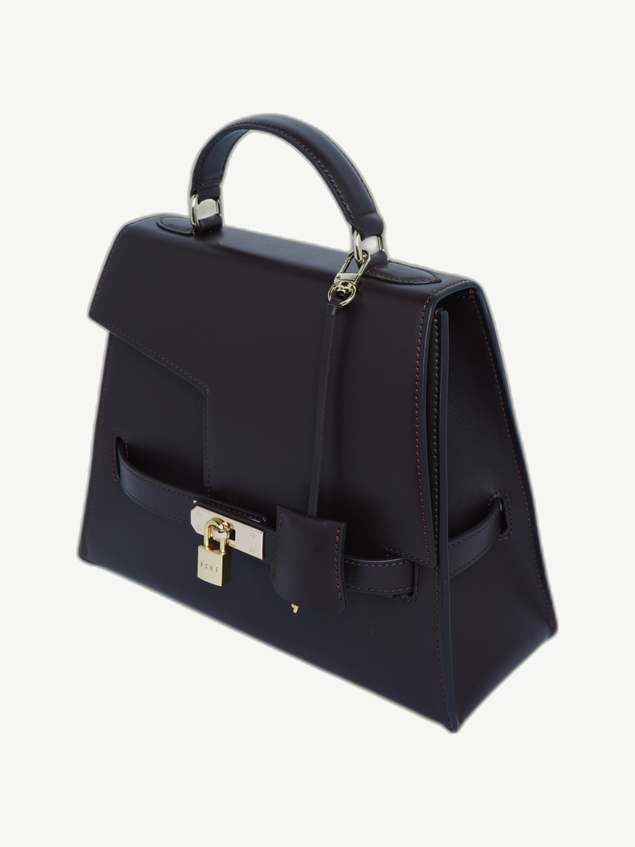 Ache Gia in Chocolate Brown — handmade leather top-handle bag