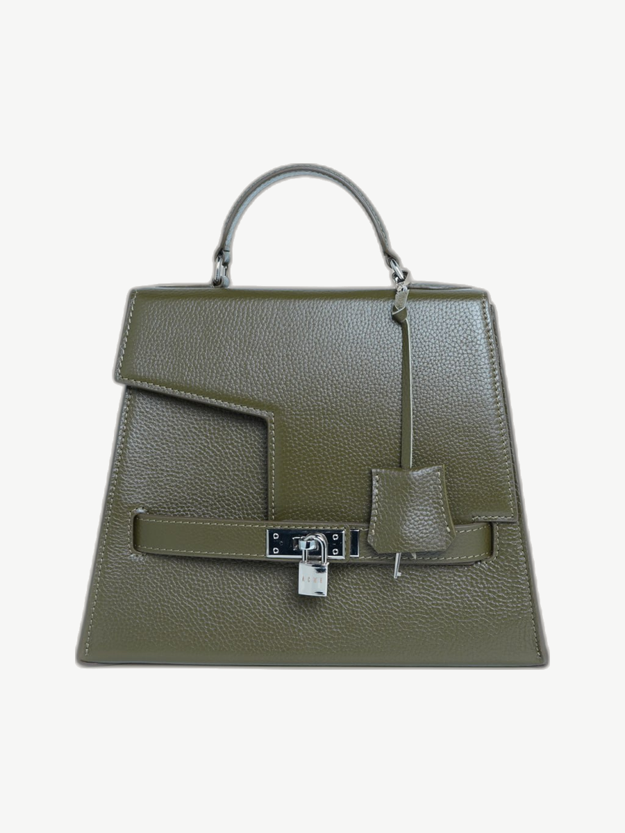 Ache Gia in Khaki — handmade leather top-handle bag