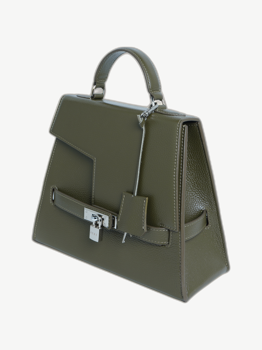 Ache Gia in Khaki — handmade leather top-handle bag
