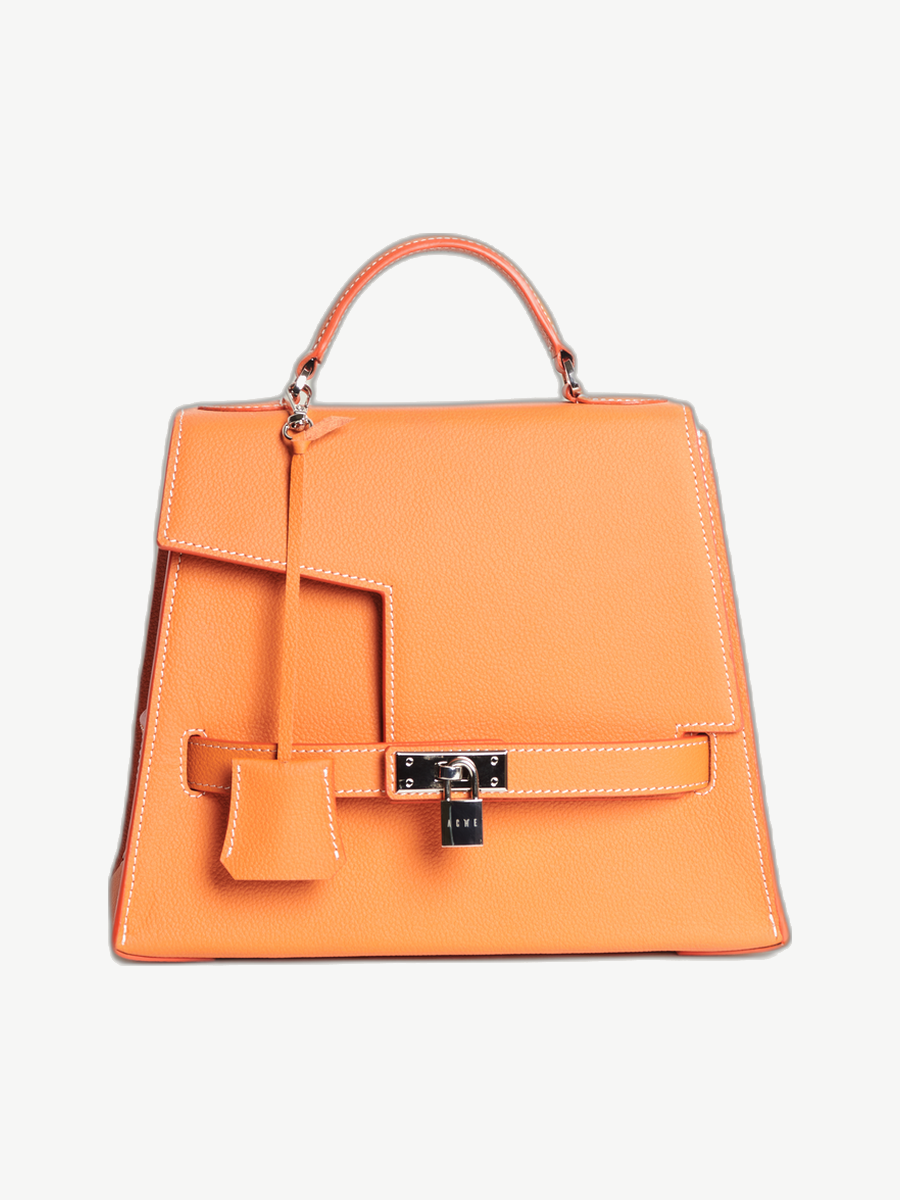 Ache Gia in Orange — handmade leather top-handle bag