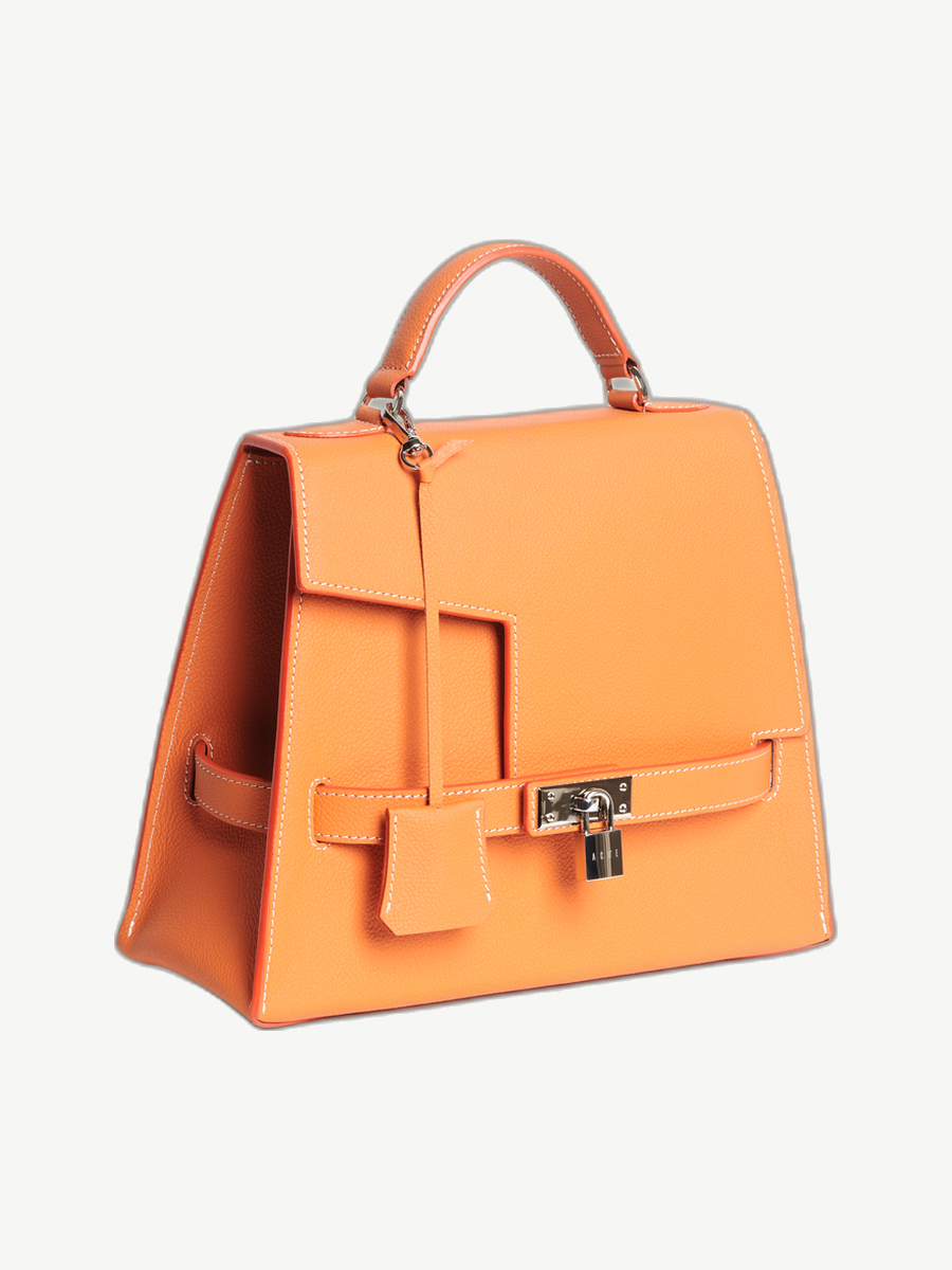 Ache Gia in Orange — handmade leather top-handle bag