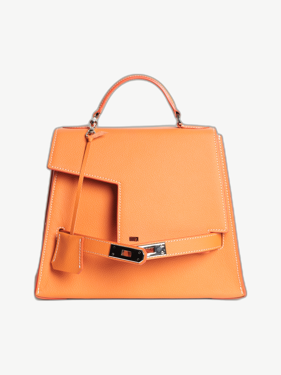 Ache Gia in Orange — handmade leather top-handle bag