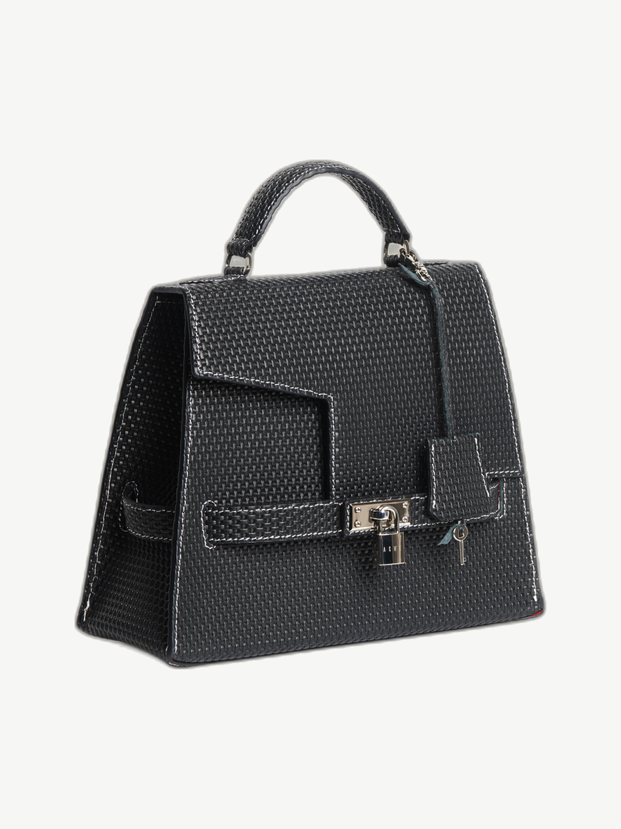 Ache Gia in Black — handmade leather top-handle bag