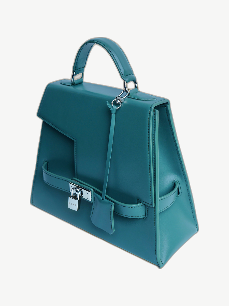Ache Gia in Vintage Green — handmade leather top-handle bag