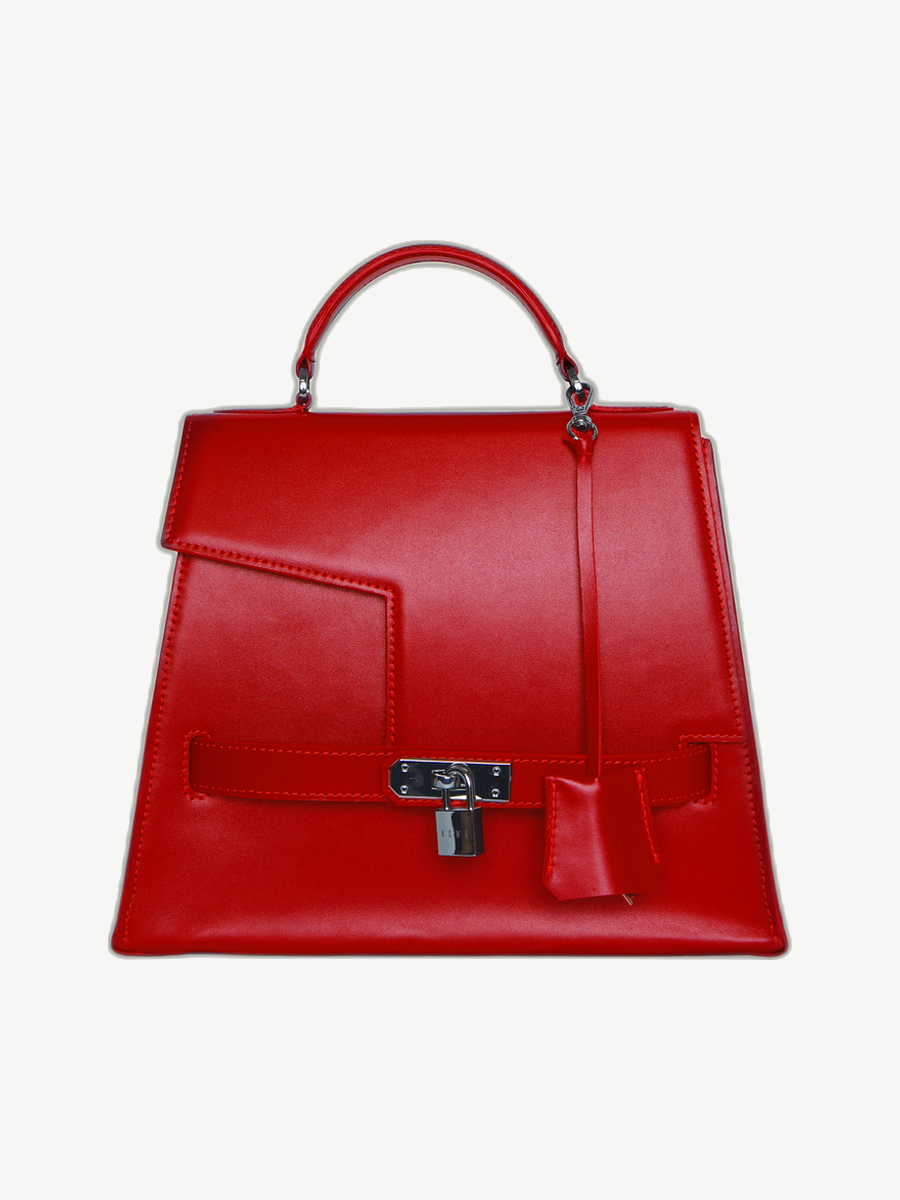 Ache Gia in Vintage Red — handmade leather top-handle bag
