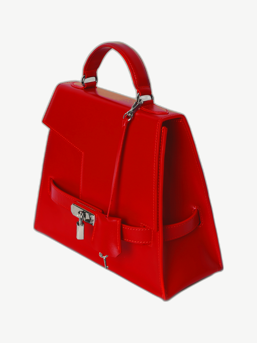 Ache Gia in Vintage Red — handmade leather top-handle bag