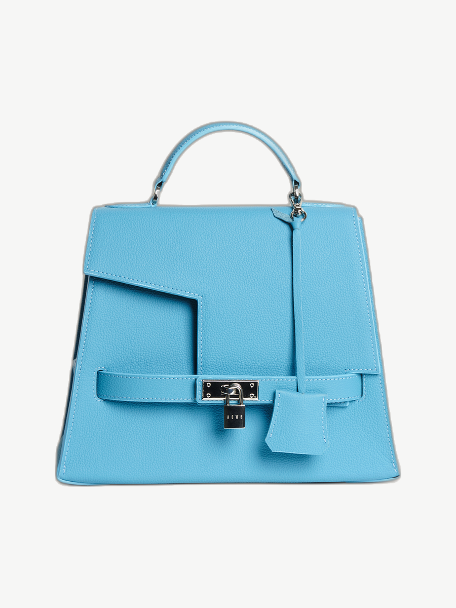 Ache Gia in Sky Blue — handmade leather top-handle bag