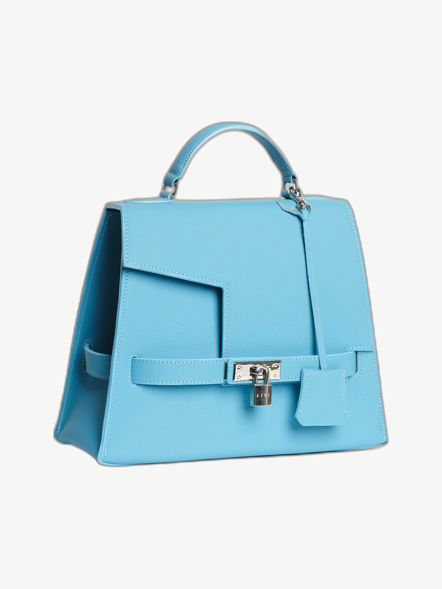 Ache Gia in Sky Blue — handmade leather top-handle bag
