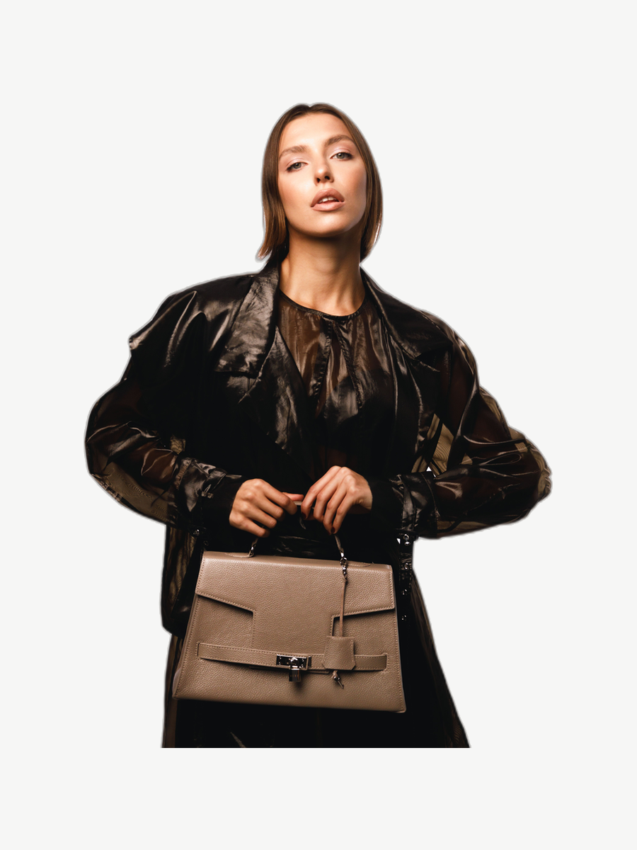 Ache Gia XL in Beige — handmade leather tote