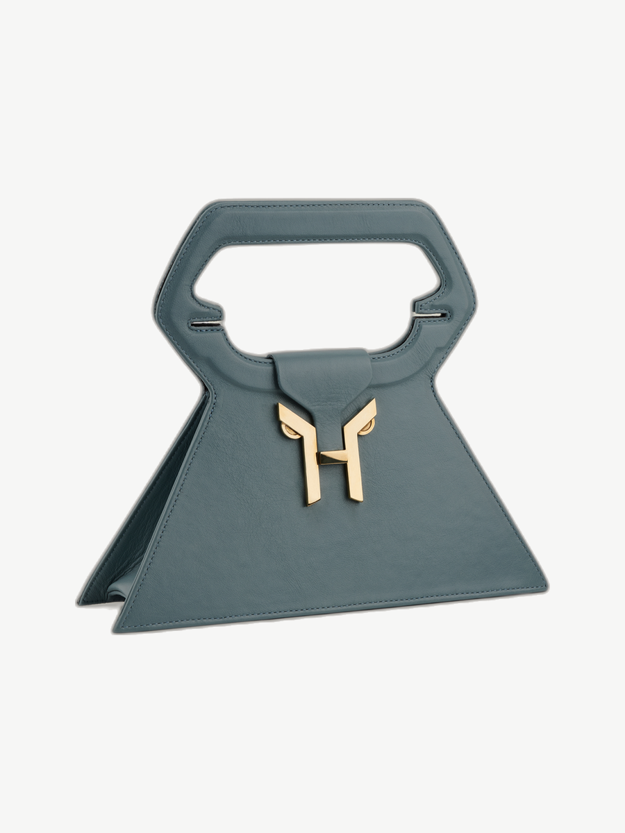 Ache Kristin in Baby Blue — handmade leather top-handle bag