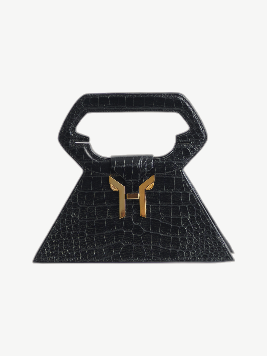 Ache Kristin in Black — handmade leather top-handle bag