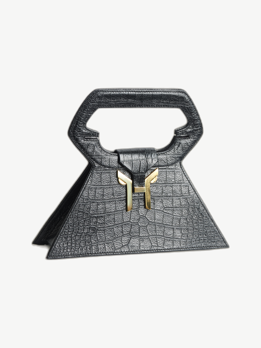 Ache Kristin in Black — handmade leather top-handle bag
