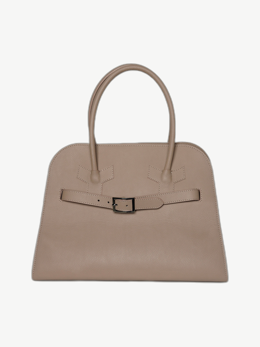 Ache Pam in Beige — handmade leather work bag