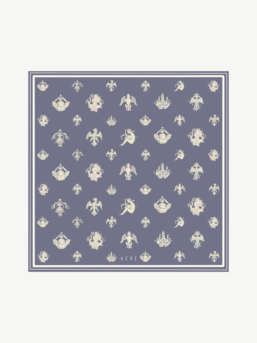 Ache signature print scarf — Cobalt Crest
