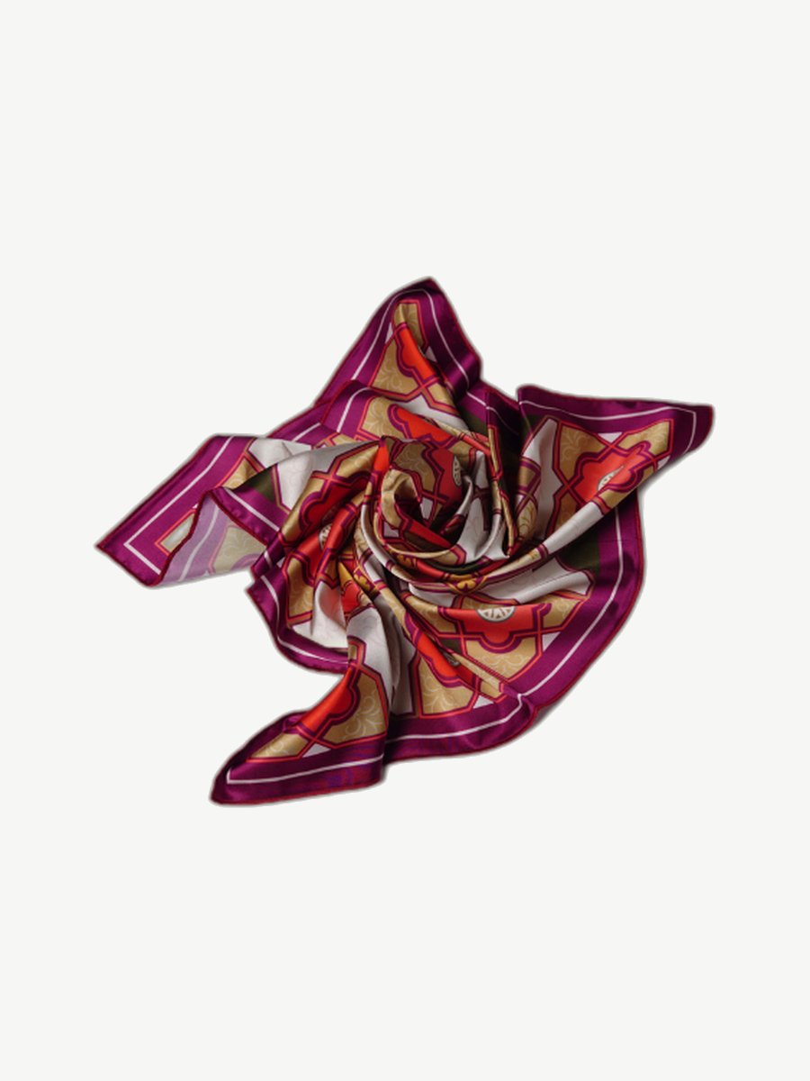 Ache signature print scarf — Magenta Geometric