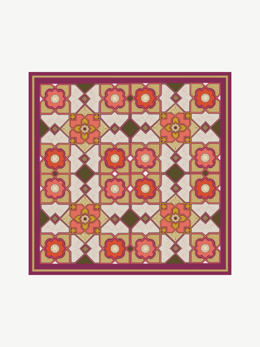 Ache signature print scarf — Magenta Geometric